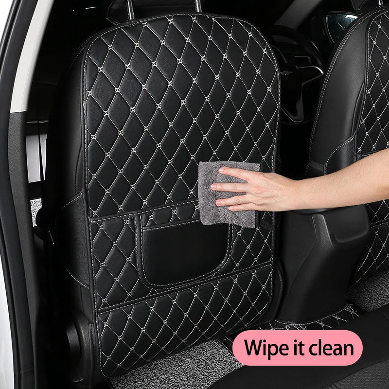 Kcimo PU Leather Car Anti-Kick Mats Auto Seat Back Protector Cover For Children Car Back Seat Anti-Dirty Pad Car  Accessories
