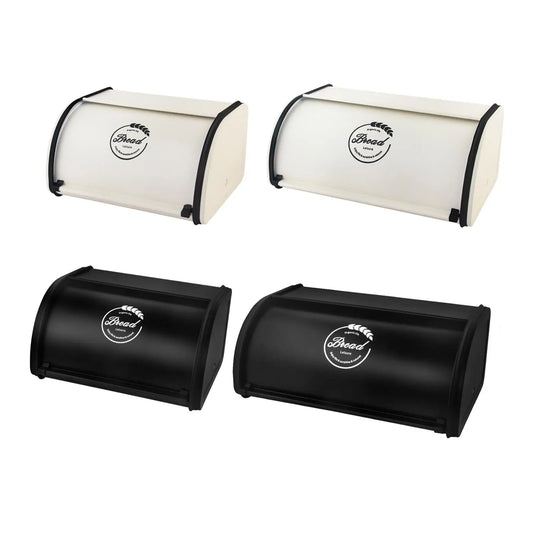 Retro Bread Bin Decorative Iron Practical with Lid Durable Dustproof Storage