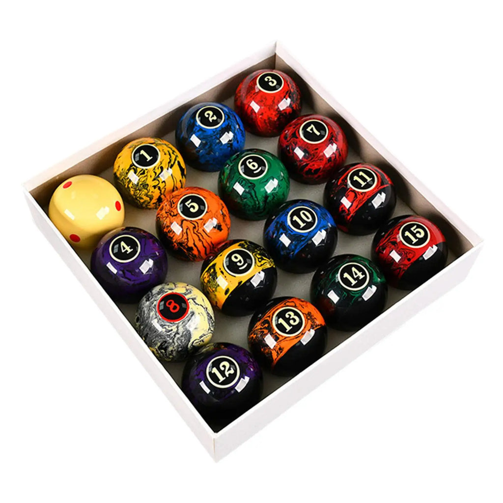 16x Pool Table Balls Resin Balls Billiards Equipment 2.25" Billiard Balls Complete Set for Game Rooms Clubs Bars Leisure Sports