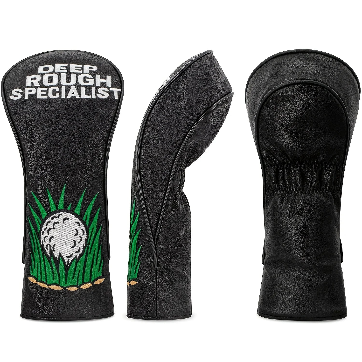 Golf Club Head Covers Designed in a Grass Ball Style, Available for Single Or Sets of Three for Drivers, Fairways, And Hybrids.
