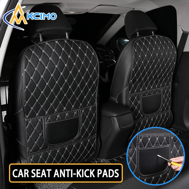 Kcimo PU Leather Car Anti-Kick Mats Auto Seat Back Protector Cover For Children Car Back Seat Anti-Dirty Pad Car  Accessories