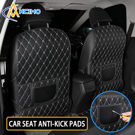 Kcimo PU Leather Car Anti-Kick Mats Auto Seat Back Protector Cover For Children Car Back Seat Anti-Dirty Pad Car  Accessories