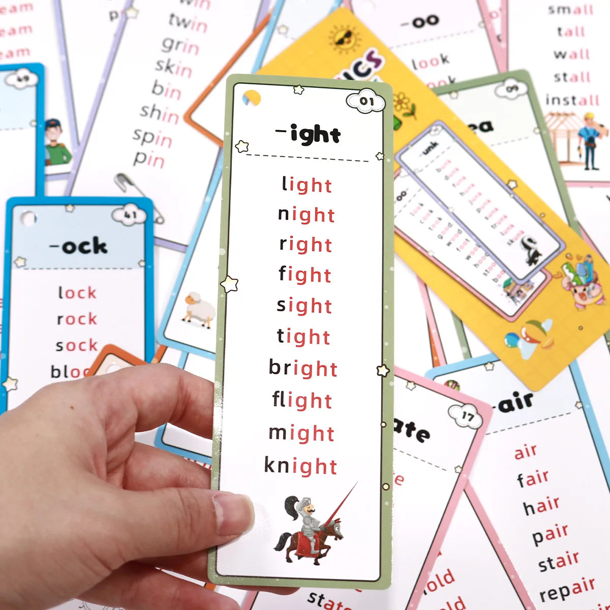 31 Sheets Flash Card 600 Words Phonics Children's Early Childhood Education Kit Portable Memory for Natural Phonics