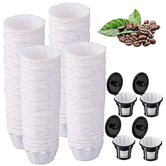 Universal Fit Disposable Paper Coffee Filter for Keurig Single-Serve Reusable K-Cups Coffee Maker - Pack of 100