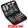 172/27pcs/set Sewing Kit with Threads Needles Scissors Tape Measure Buttons Storage Bag Portable Travel Sewing Box Tools