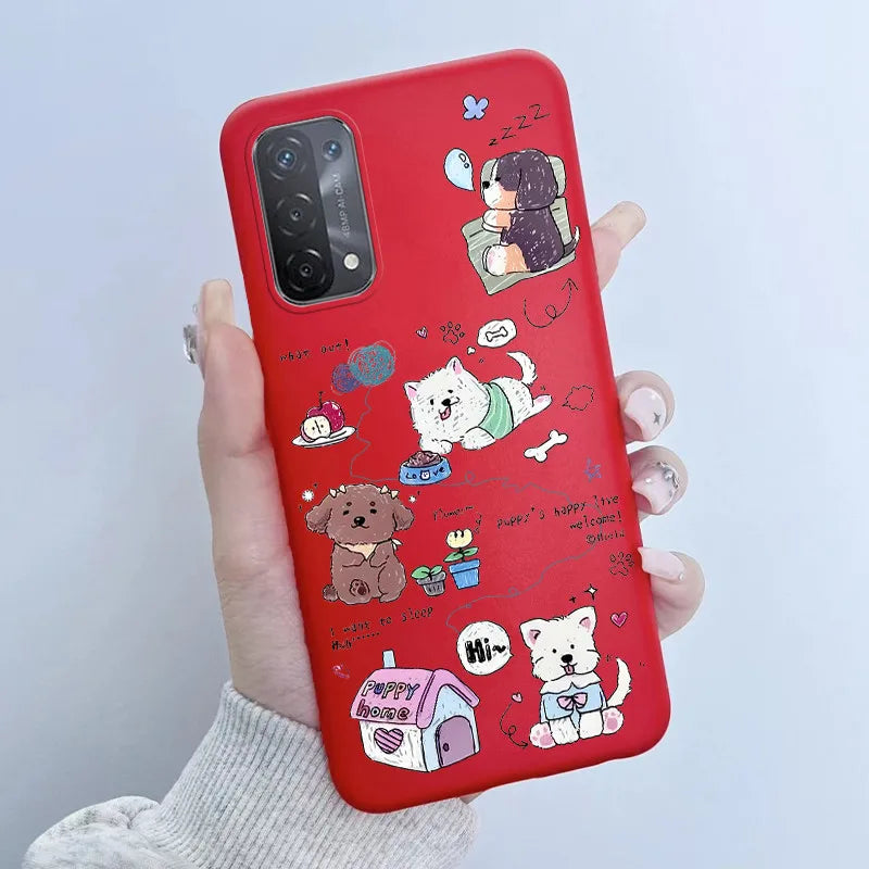 For Oppo A54 5G A74 5G A93 5G Case Soft TPU Silicone Cover Cute Astronaut Panda Phone Case CPH2195 CPH2197 CPH2263 Coque Funda
