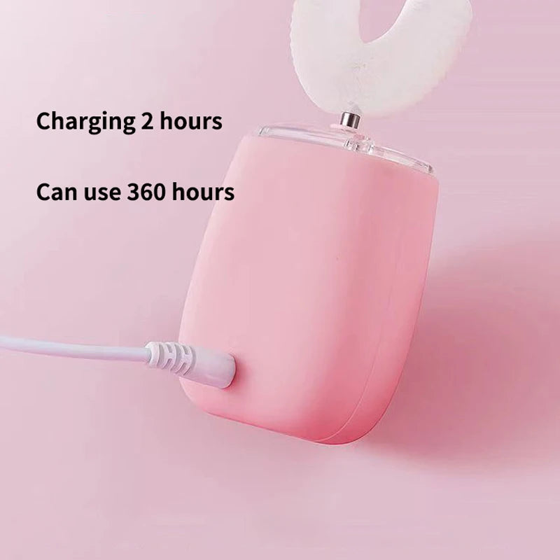 360° U-Shaped Electric Toothbrush – Rechargeable Sonic Auto Toothbrush for Adults & Kids