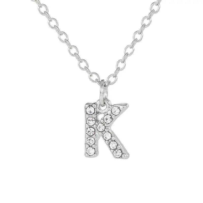 Fashion Shining A-Z Letter Pendant Charm Necklace 26 Initial Alphabet Name Clavicle Chain Party Jewelry Gift