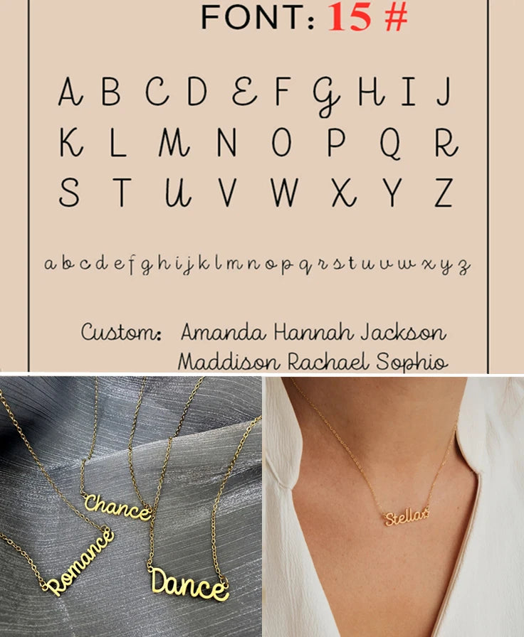 Custom Name Necklace Personalized Golden Choker Stainless Steel Necklaces For Women Man Customized Jewelry Couple Gift