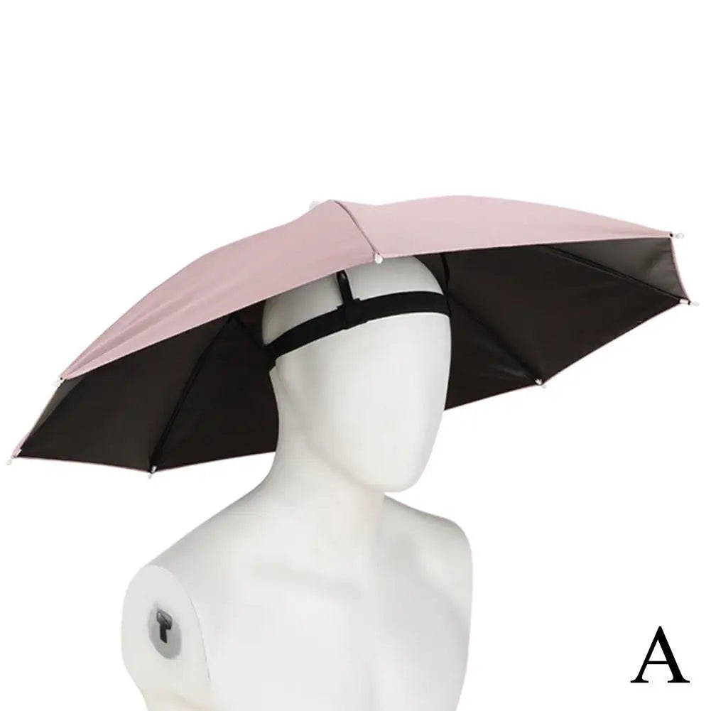 Head Umbrella Hats for Women & Men, Hands-Free Design with Adjustable Headband, Sun Rain Cap for Fishing Gardening & Outdoor Use