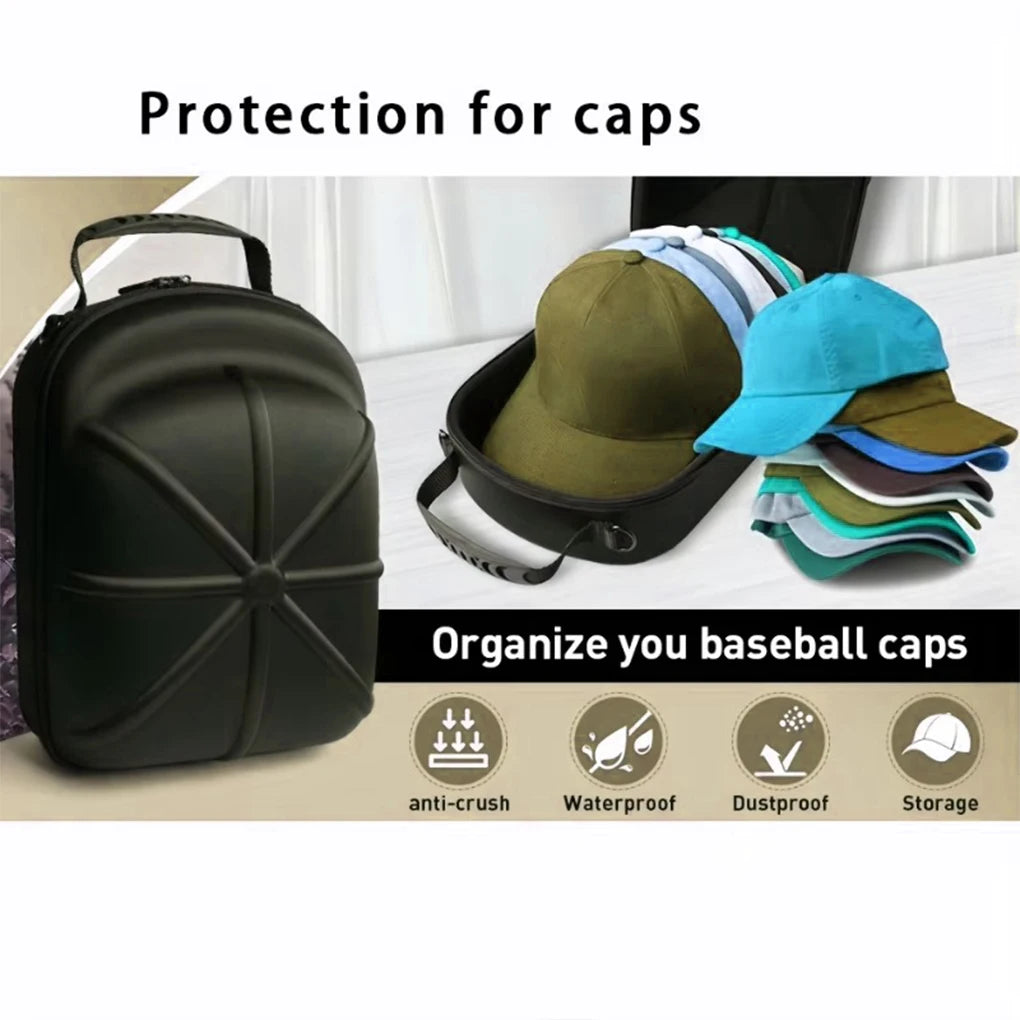 Portable Carrier Case Caps Storage Hard Shell Hat  Outdoor Travel Hat Protective Box Hat Travel Case Baseball Cap Carrying Bag