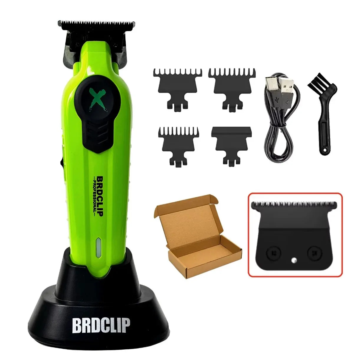 BRDCLIP FA1T Professional Hair Trimmer – Gradient Fade Clipper with Charger Stand
