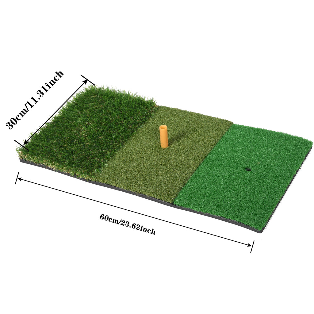 Golf Hitting Mat 30*60Cm Indoor Outdoor Mini Practice Durable PP Grass Pad Backyard Exercise Golf Training Mat With Rubber TEE