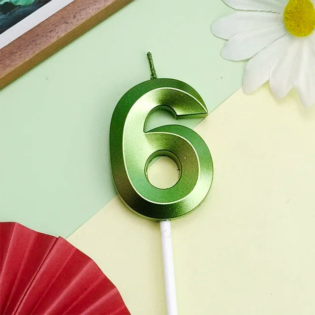 Vibrant Blue Pink Green 1pcs 0-9 Number Candles Decor for Kids Happy Birthday Event Anniversatires &Parties Decoration DIY