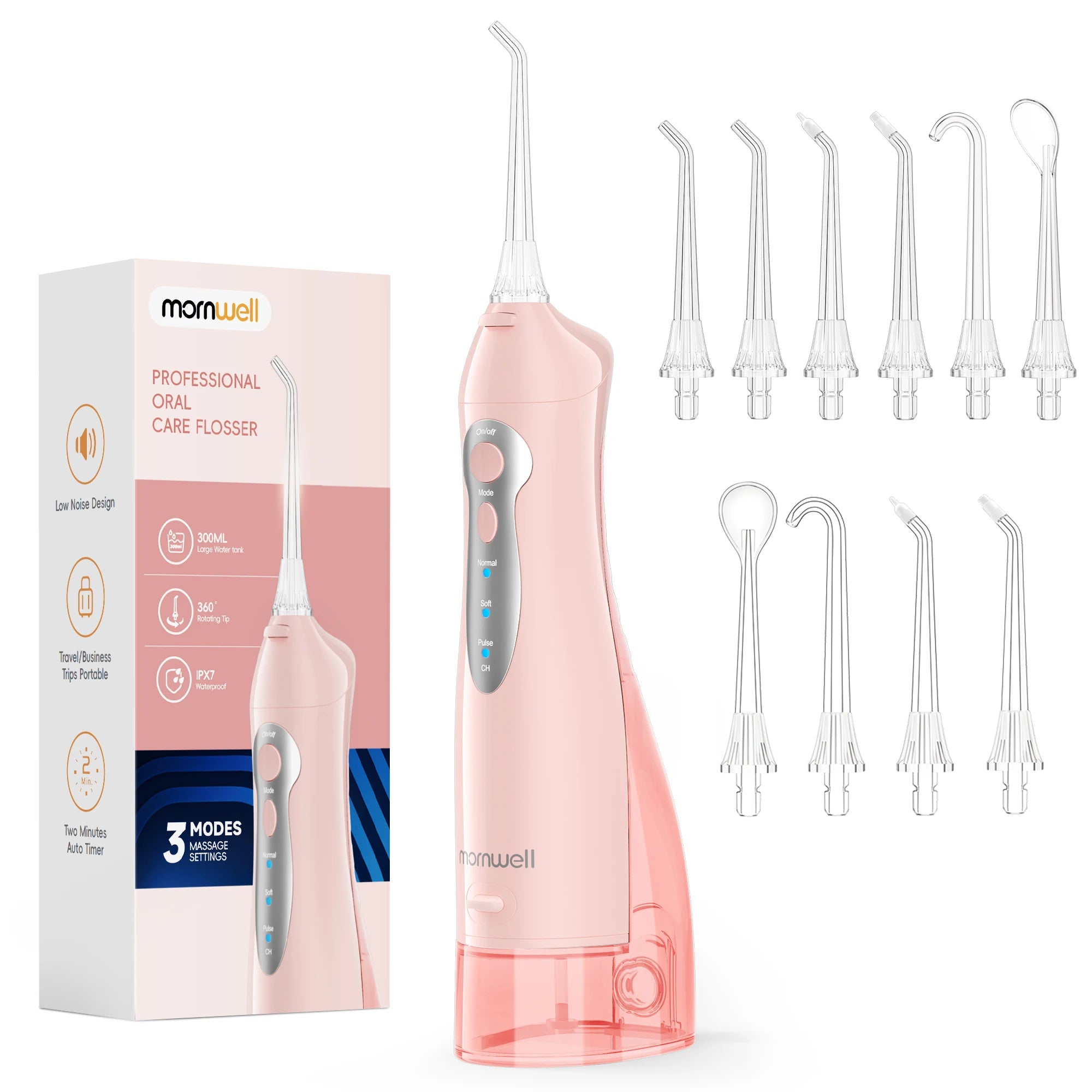 Water Flosser - 300ml Rechargeable 6 Nozzles