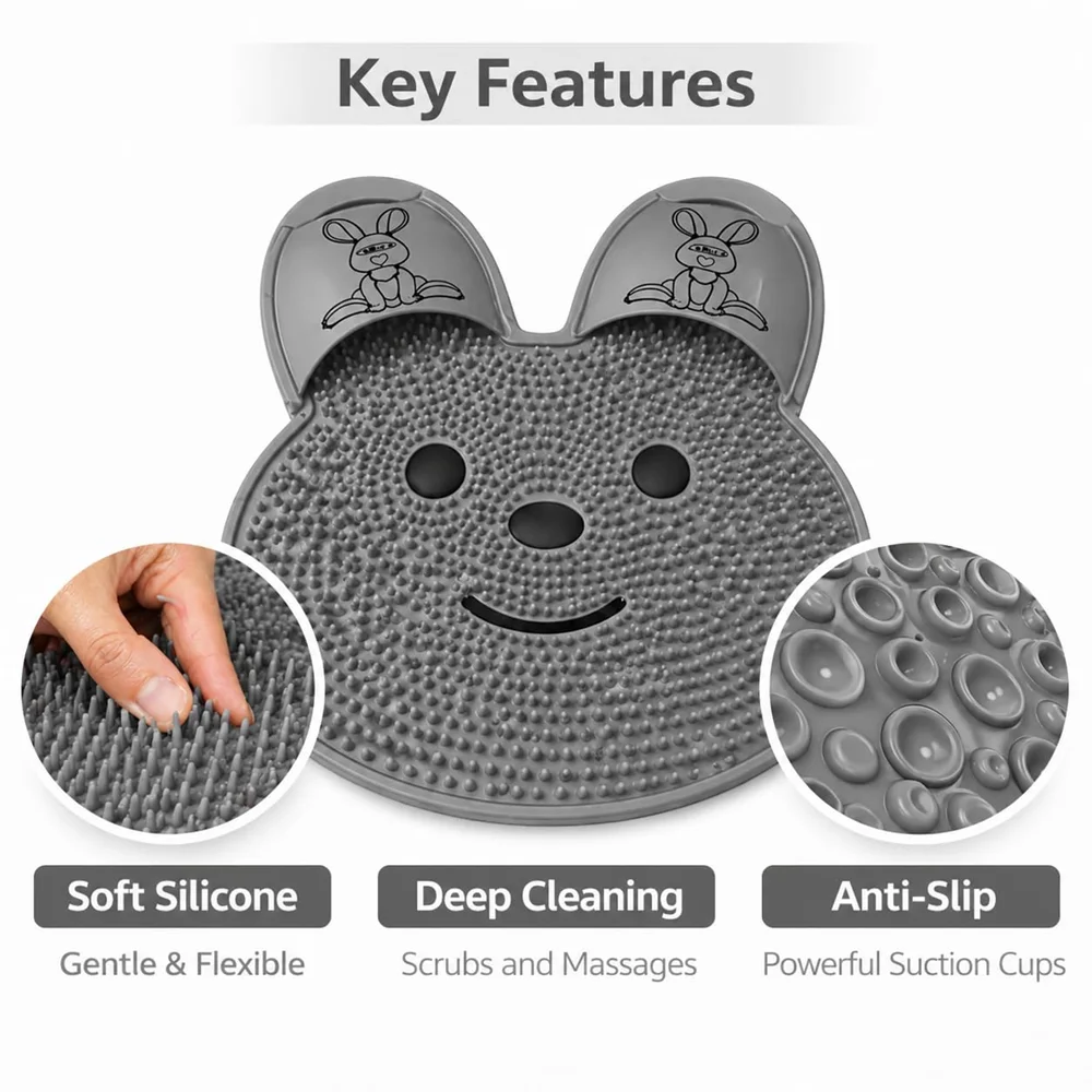 Non-Slip Massage Bath Mat Combines Foot Sole Massage, Exfoliation, And Back Scrubbing, Suitable for Bathtub And Shower Floors