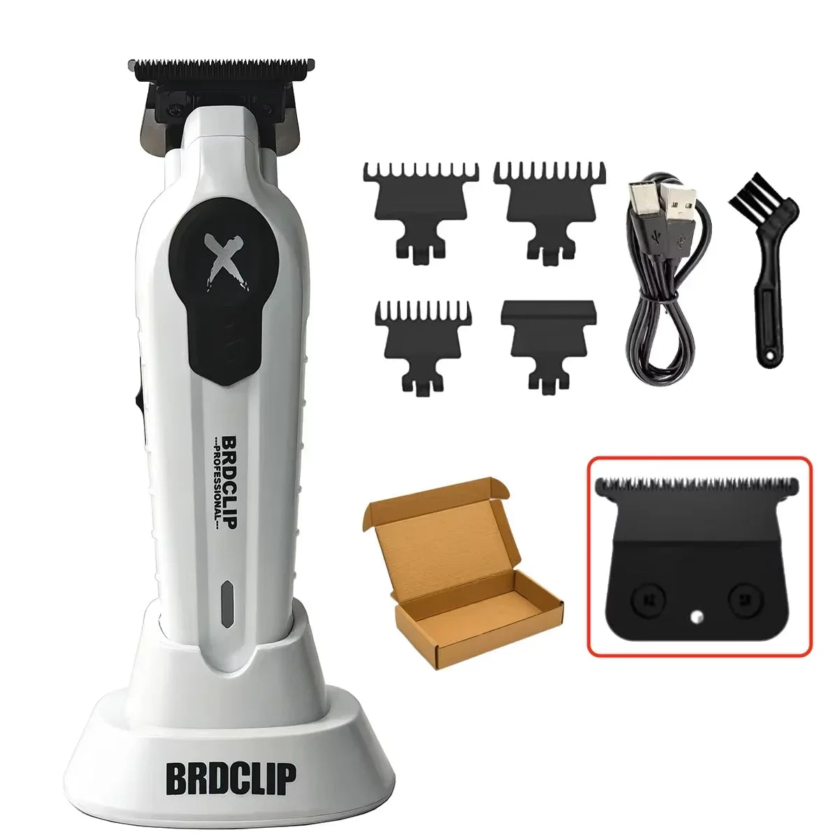 BRDCLIP FA1T Professional Hair Trimmer – Gradient Fade Clipper with Charger Stand