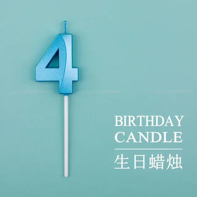 Vibrant Blue Pink Green 1pcs 0-9 Number Candles Decor for Kids Happy Birthday Event Anniversatires &Parties Decoration DIY