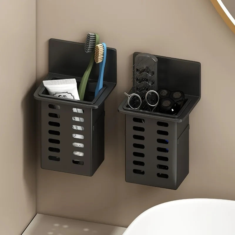 Wall Mounted Drainage Storage Rack Holder Wall-mounted Storage Box For Bathroom Toiletries Kitchen Office Hanging Bracket