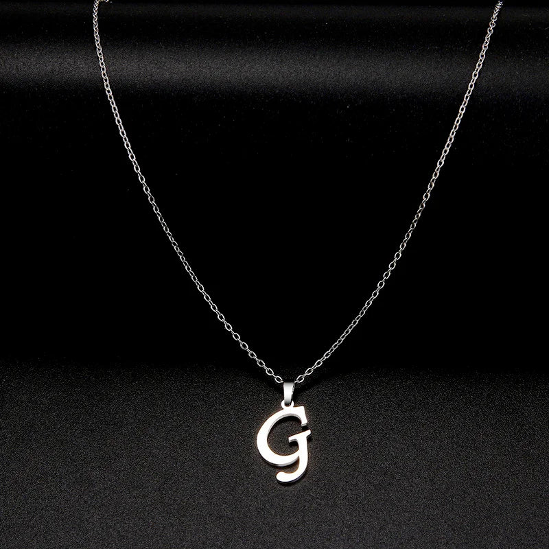 316L Stainless Steel Necklace A To Z 26 Letters Initial Minimalist Necklaces For Women Big Alphabet Pendant Gifts Jewelry gift