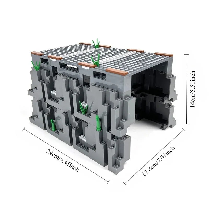 MOC Set Toy Series: Railway Tracks Tunnels Caves Rocks Artificial Hills and Puzzle-Assembly Blocks for Boys' Festive Gifts