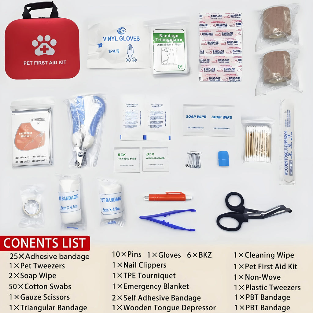 Pet First Aid Kit, Emergency Survival Kit, Pet First Aid Supplies, Dog Health Products, Reptile Medical Kit