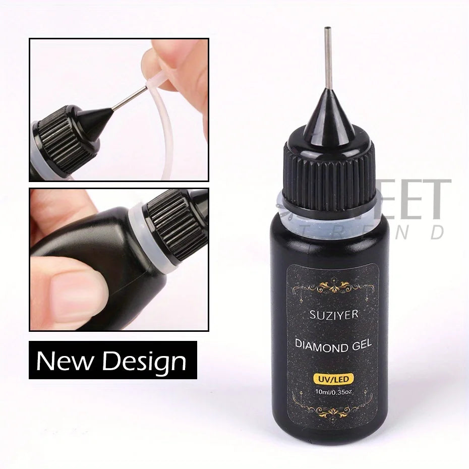 10ml Nail Rhinestone Adhesive Glue For Stick The 3D Decorations DIY Super Strong Nail Art Crystal Gems Jewelry Edge-Sealing Gel