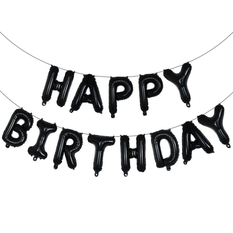 13pcs 16Inch Happy Birthday Party Decoration Balloons Rose Gold Letter Foil Ballons Air Globos Balony Anniversaire Supplies