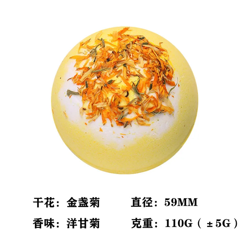 100g Dried Flower Bath Salt Ball Fizzy Bath Soak Hotel Essential Oil Aromatherapy Spa Bubble Bath Body Care Gift