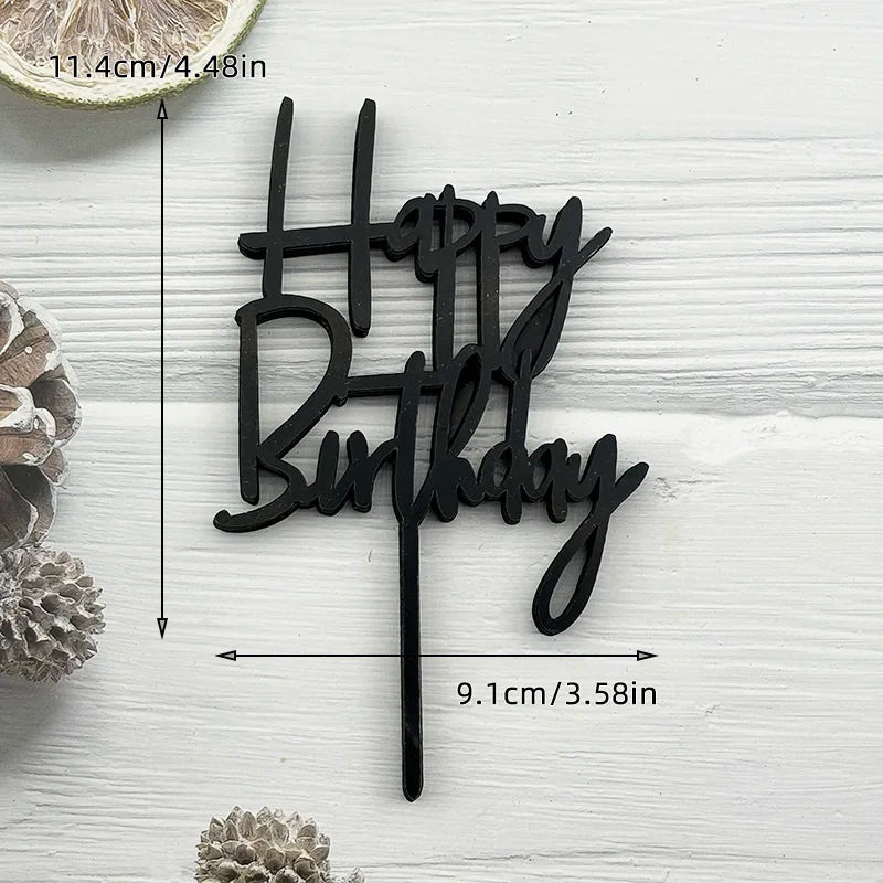 10Pcs Universal Acrylic Cake Topper Ornaments Fashionable Multicolor Decor for Men Women Birthday Baby Shower Party Supplies