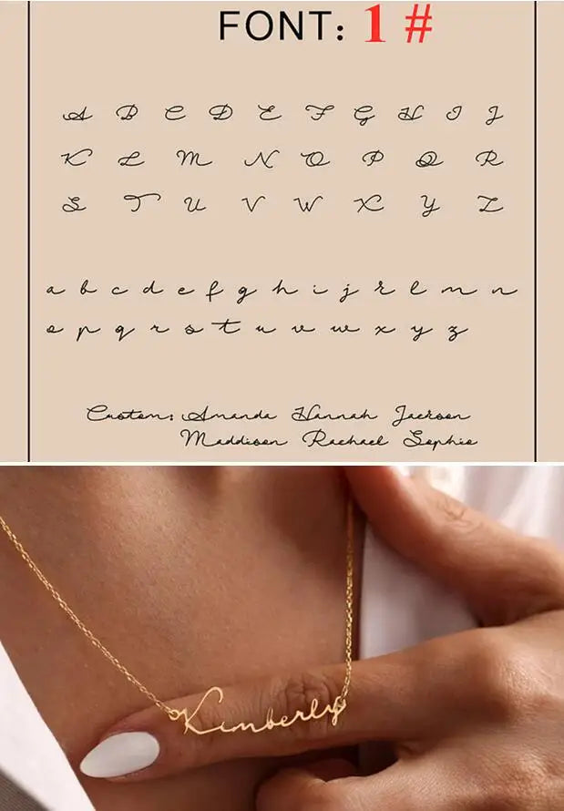 Custom Name Necklace Personalized Golden Choker Stainless Steel Necklaces For Women Man Customized Jewelry Couple Gift