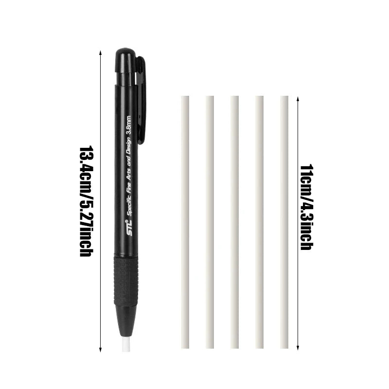 Automatic Pen Style Hard Highlight Sketching Rubber Pen Eraser Set With Replaceable Core Sketching Painting Writing Erase
