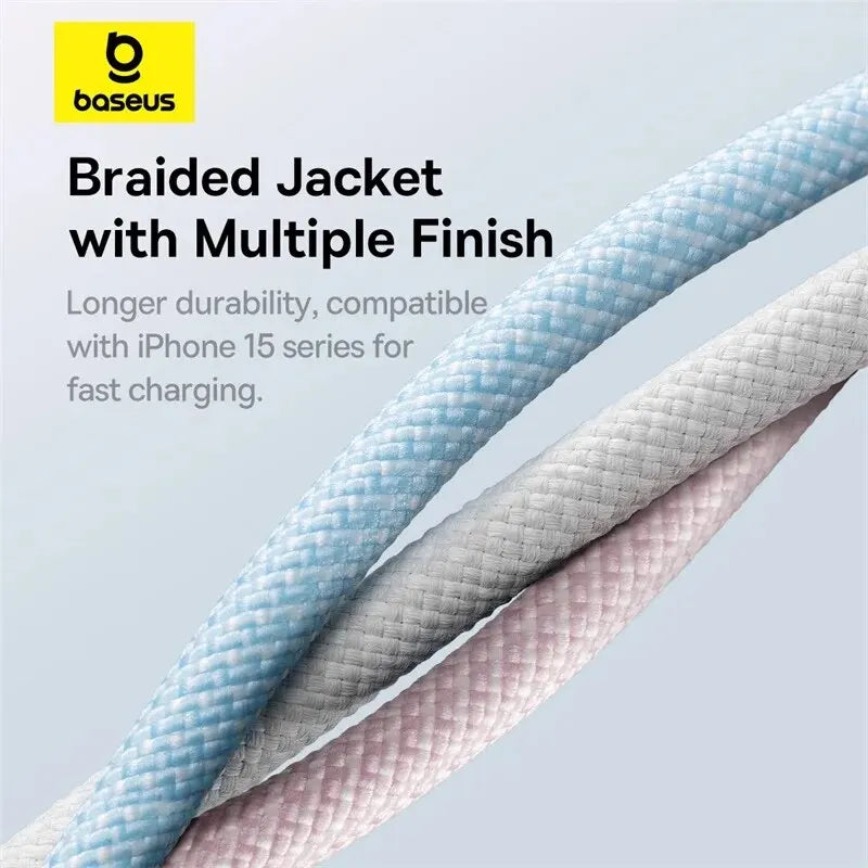 Baseus 100W Type C To USB C Cable For iPhone 16 15 Fast Charging Charger Cord For Macbook iPad Samsung Xiaomi Fast USB C Wire