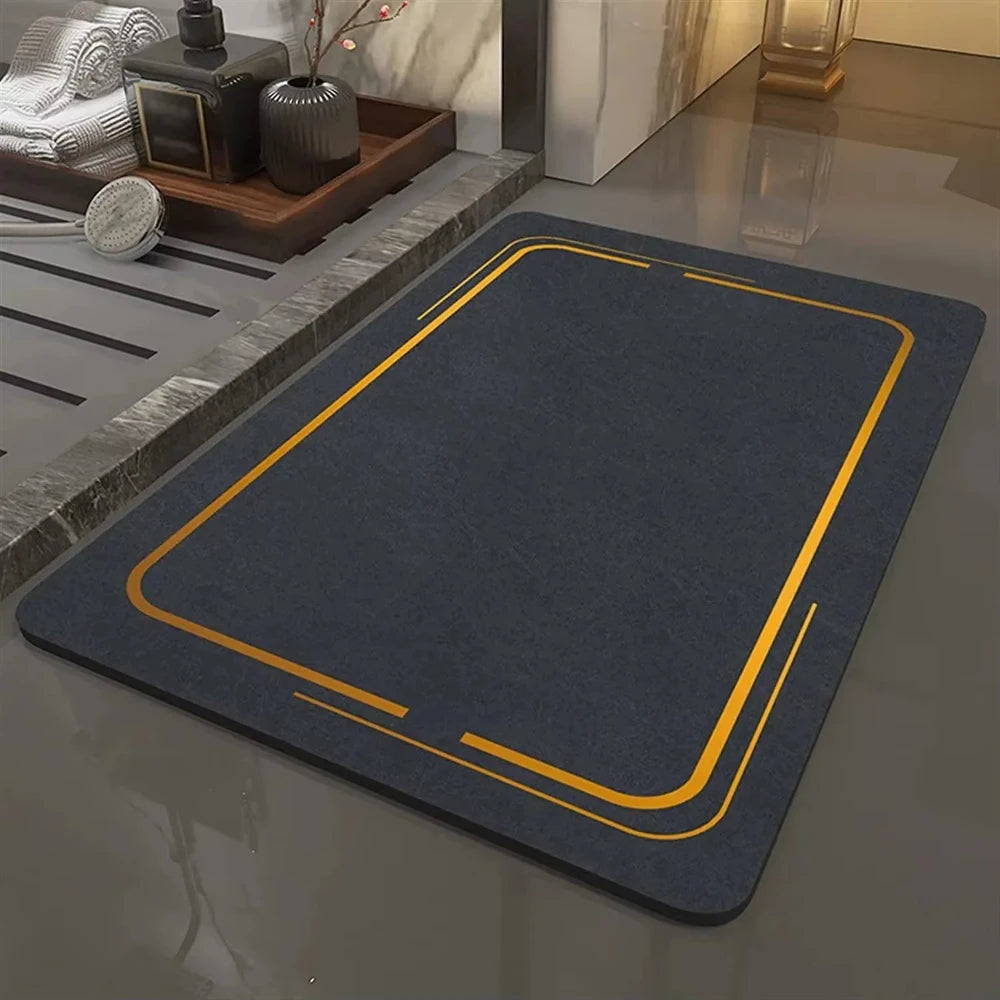 Bath Mat Non-Slip  Diatomite Mat with Rubber Padding Soft Super Absorbent Bathroom Rug Foot Mat for Hallway Shower Toilet Mats