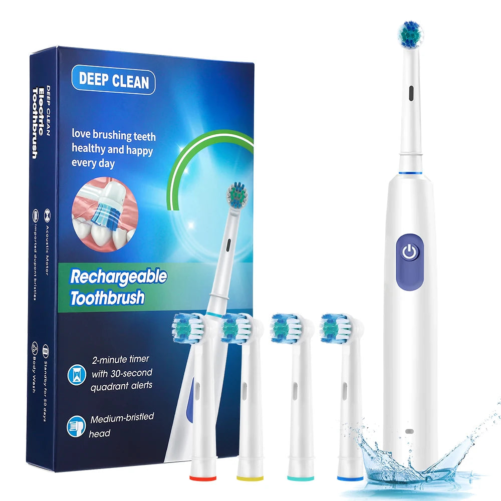 Rotary Electric Toothbrush - 5 Modes IP67 30-Day