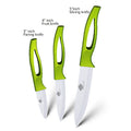 Ceramic Knives 3 4 5 Inch Fruit Utility Slicing Knives Green Handle White Blade Cooking Kitchen Knife Cook Set