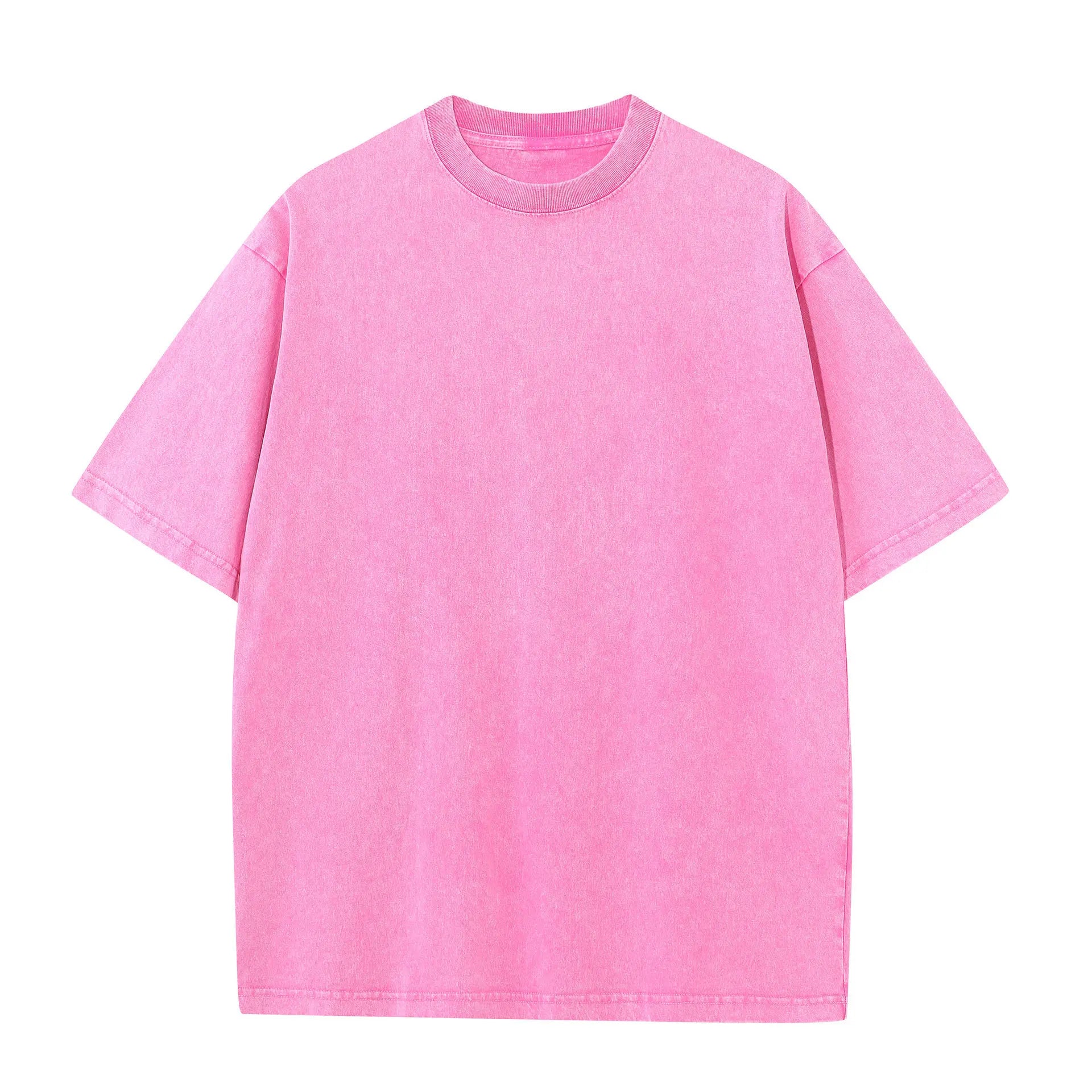Men's Summer T-shirt 230G Heavy Cotton Vintage Washed T-Shirts Oversized Short Sleeve Loose Streetwear Short Sleeve Tops Tee
