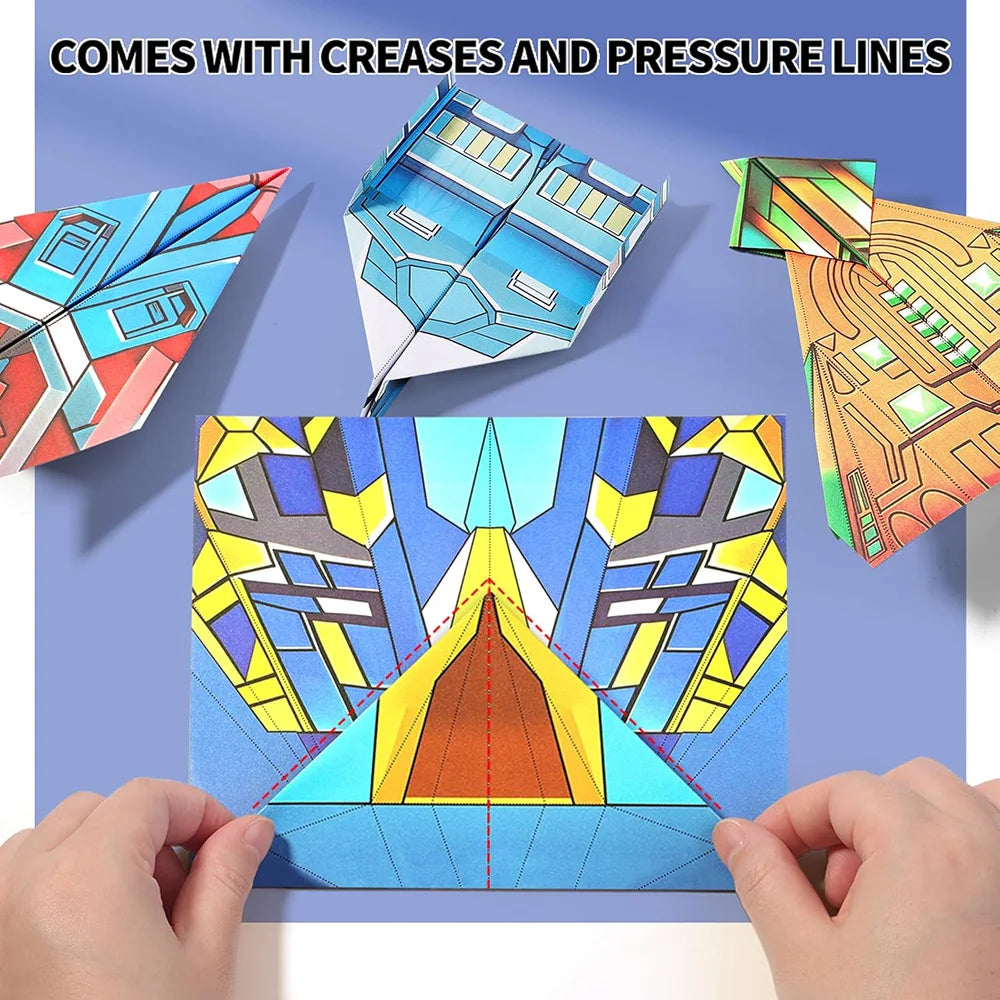Color Origami Paper Set 12/96 Sheets DIY Handmade Craft Paper with Instruction Book for Children Boys Girls Gift