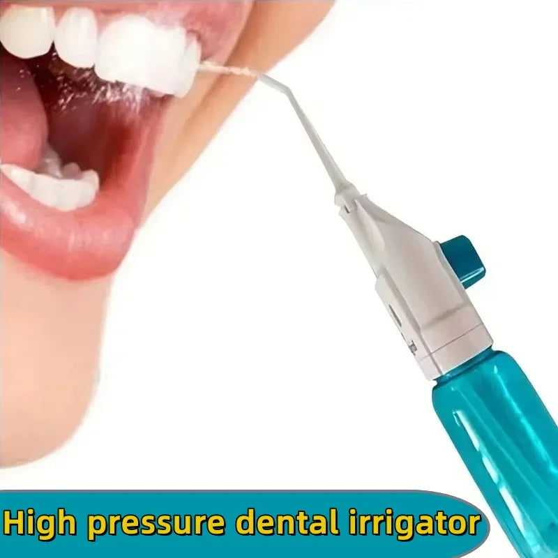 Portable Manual Oral Irrigator – High-Pressure Water Flosser for Deep Dental Cleaning