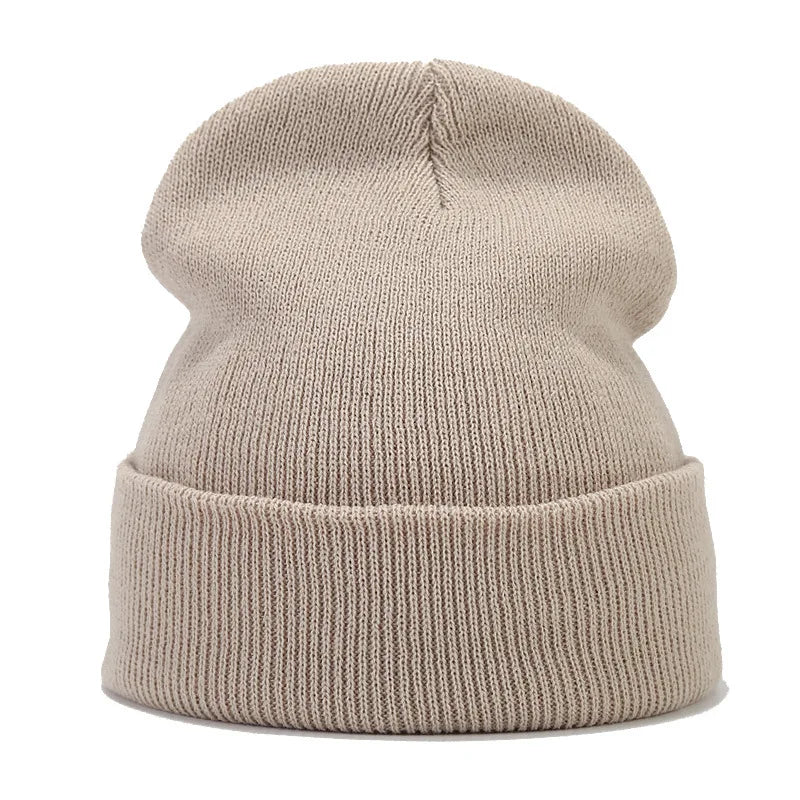 Knitted hats for men and women in autumn and winter, pure color, simple and versatile. Knitted hats with pullovers and cold hats