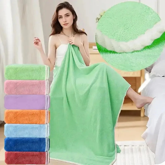 90*180cm Bath Towel - Extra Soft, Skin-Gentle & Super Absorbent, No Shedding, Multi-Color Available, Ideal for Home Baths