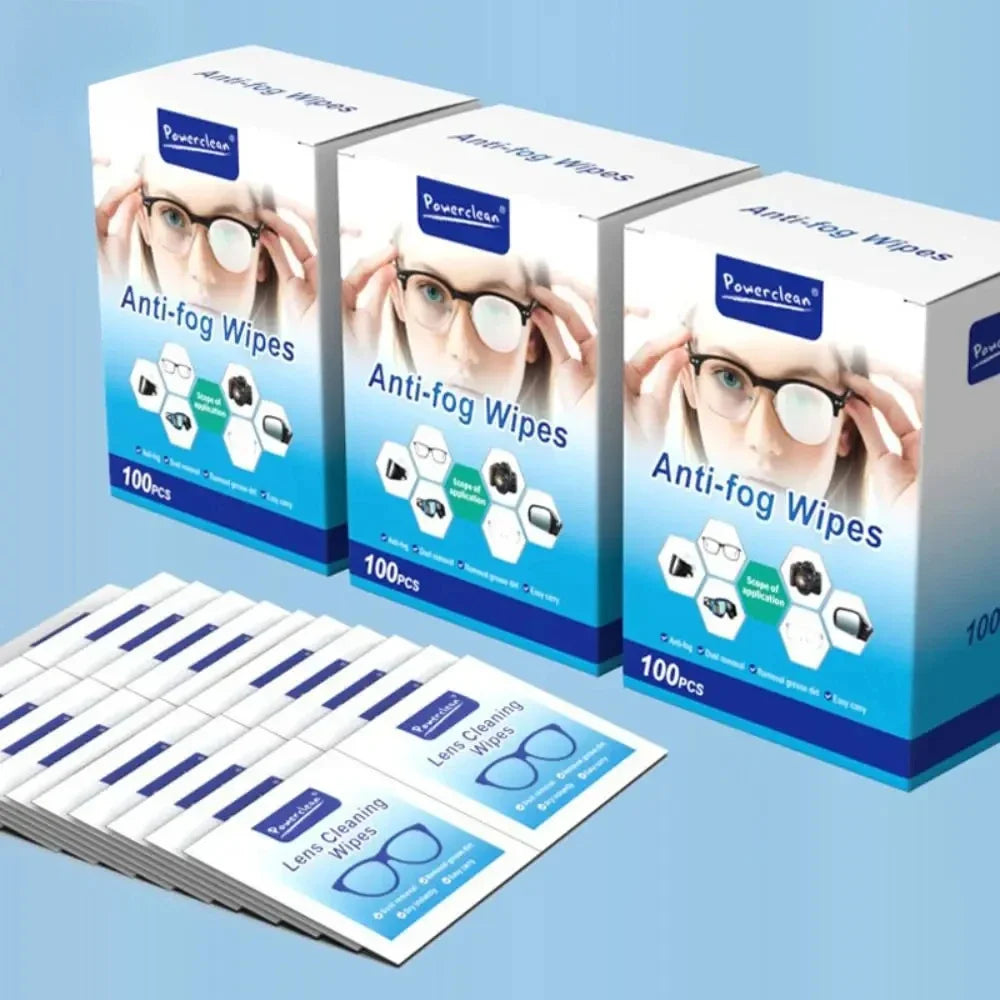 100Pcs/1-5Box Glasses Cleaner Wet Wipe Disposable Anti Fog Misting Dust Remover Cleaning Lens Wipes Sunglasses Phone Screen
