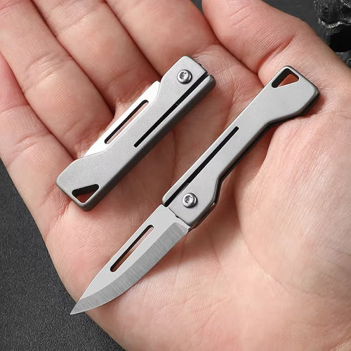 1pc EDC Titanium Mini folding knife pocket knive thin pocket knife pocket knife for women Fruit knives