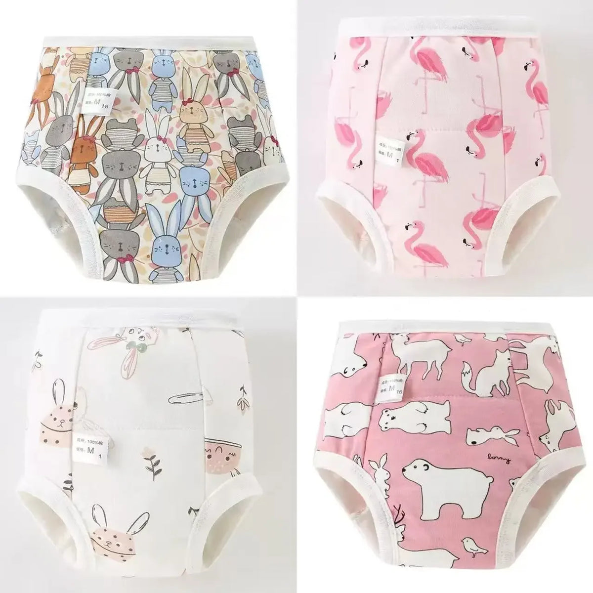 4PCS Baby Waterproof Diapers Pee Shorts Underwears Reusable Soft Ecological Cotton Toddler Potty Training Pants For Boys Girls
