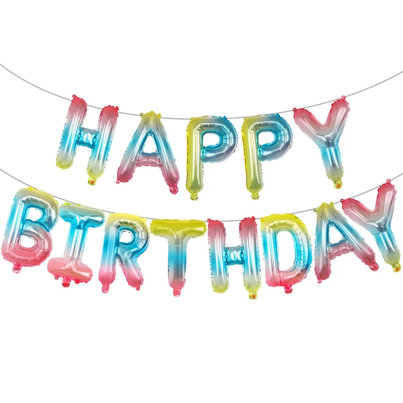13pcs 16Inch Happy Birthday Party Decoration Balloons Rose Gold Letter Foil Ballons Air Globos Balony Anniversaire Supplies