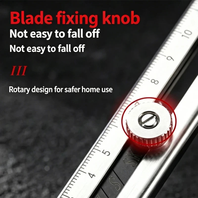 6 in 1 Stainless Steel Utility Knife with Thickened Metal Knife Holder Multifunctional Wallpaper Multifunctional Utility Knife