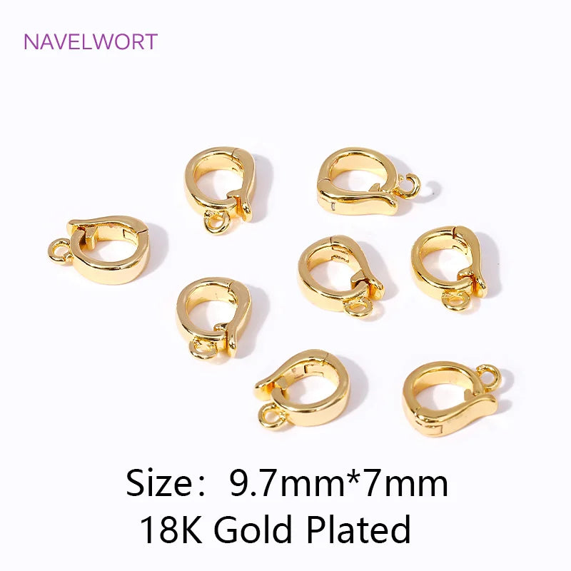 18K Gold Plated Hinged Necklace Enhancer,For Jewelry Making Supplies Pendant Bail Clasps Connector Fastener DIY Accessories