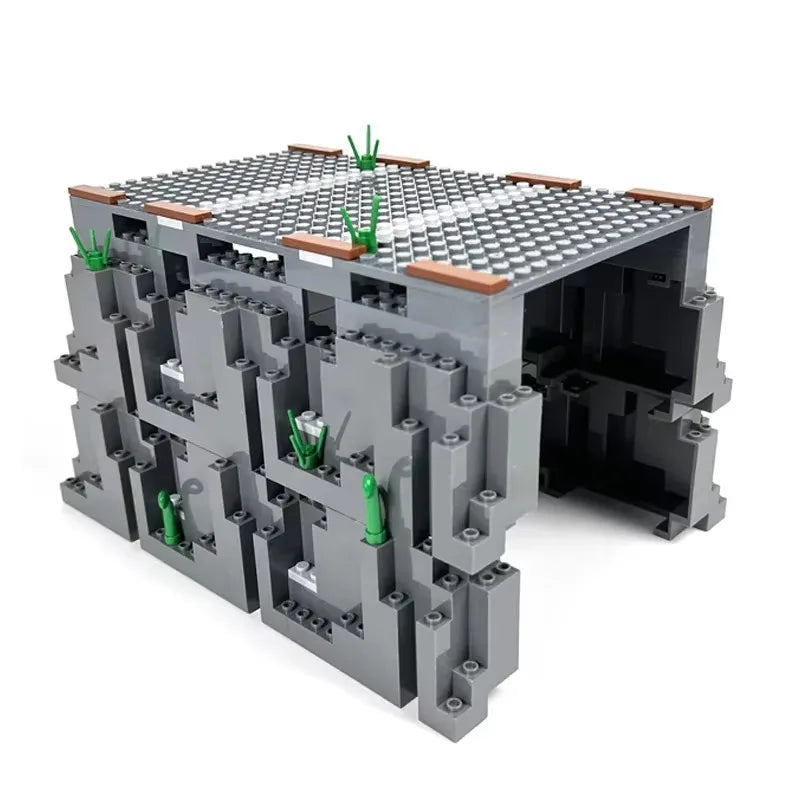 MOC Set Toy Series: Railway Tracks Tunnels Caves Rocks Artificial Hills and Puzzle-Assembly Blocks for Boys' Festive Gifts