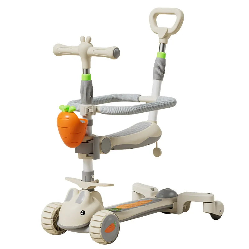 New children's scooter:5-in-1 glide scooter for boys and girls three-wheeled toy scooter ideal for developing children's balance