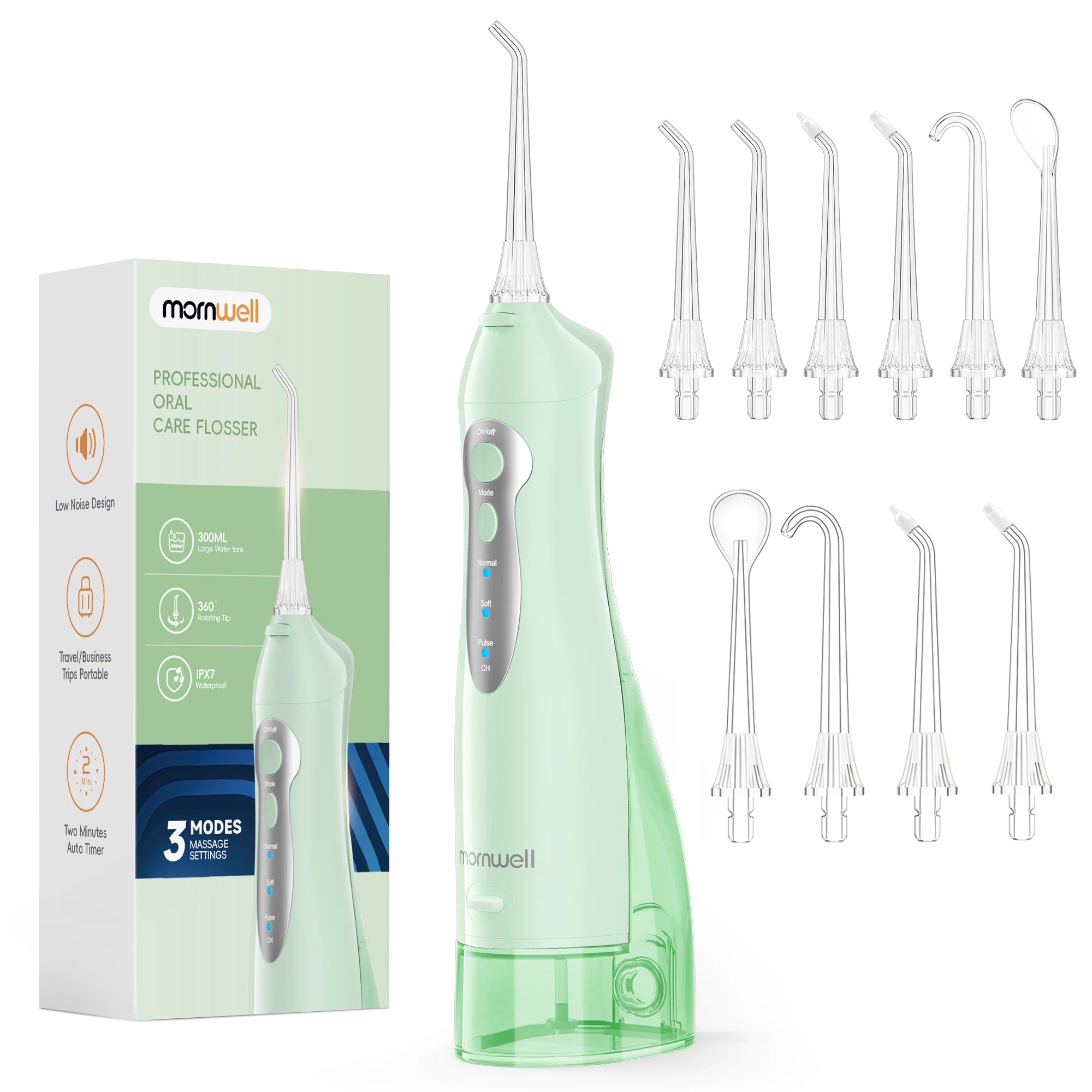 Water Flosser - 300ml Rechargeable 6 Nozzles